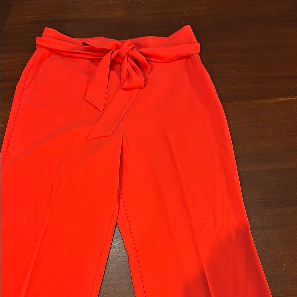 Boden flat front wide leg tie waist pants